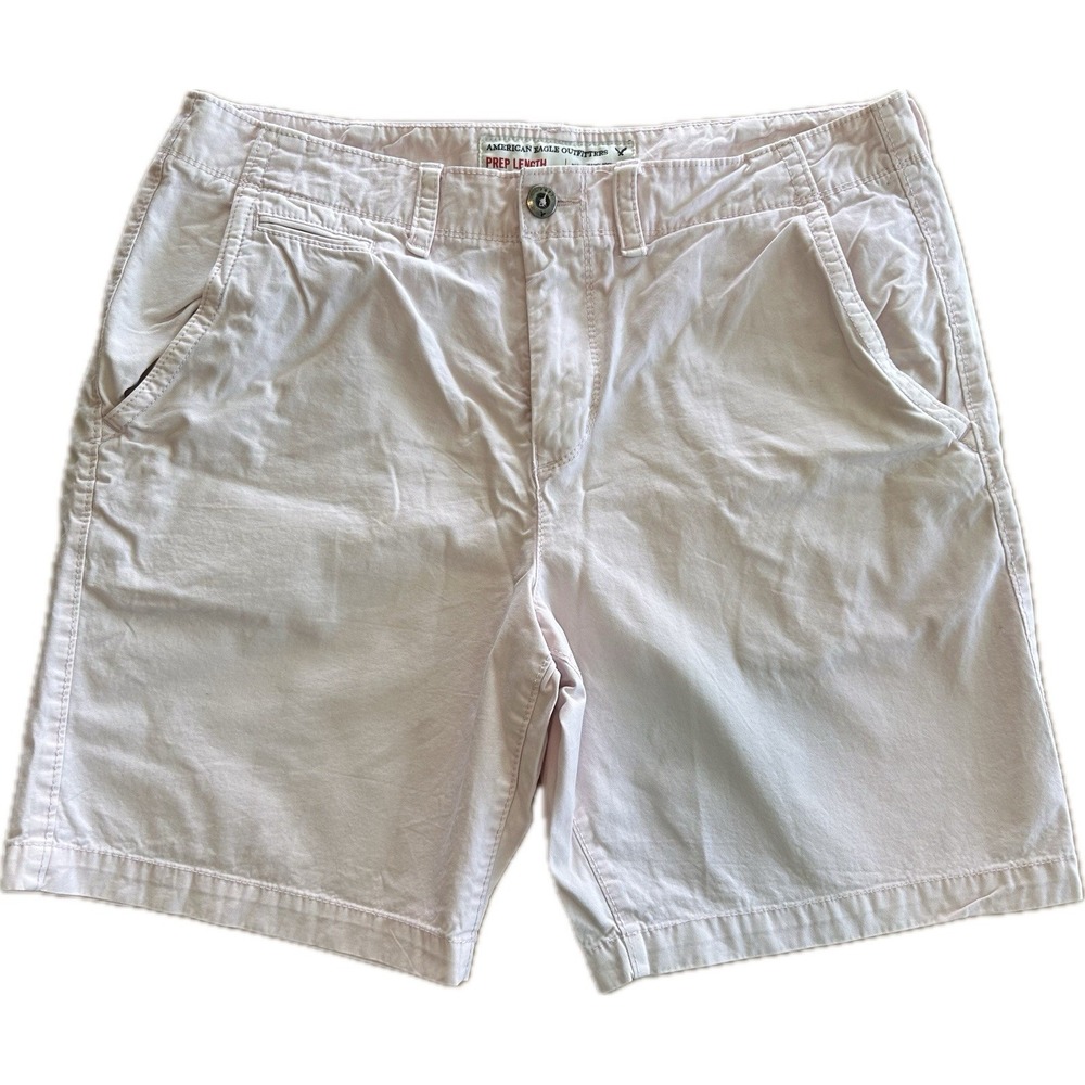 Men's American Eagle Prep Length 9" Light Pink Chino Shorts Size 36